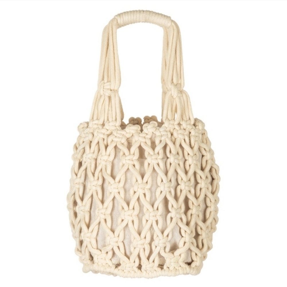 NWT BAY SKY CROCHET IVORY BAG